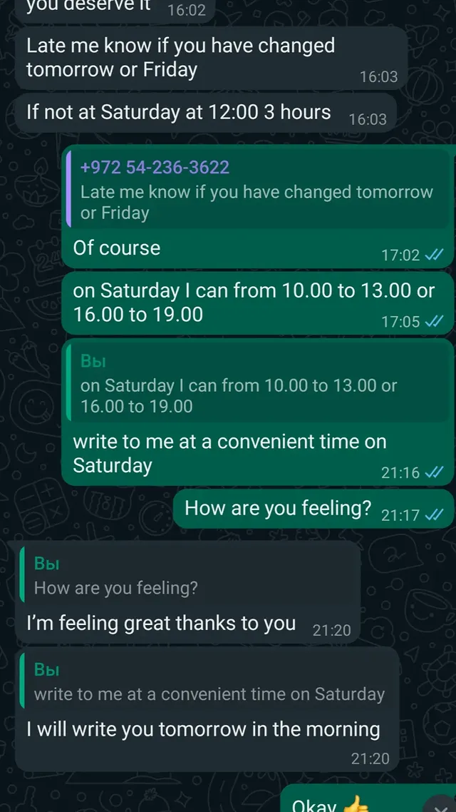 I'm feeling great thanks to you.